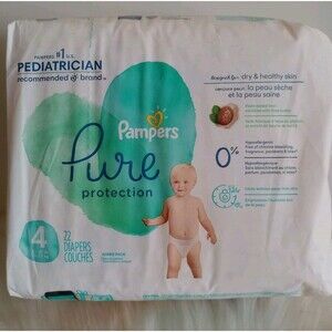 Pampers Pure Protection Hypoallergenic Diapers Size 4 Pack of 22